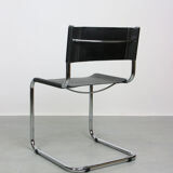Vintage black leather bauhaus chair, italy