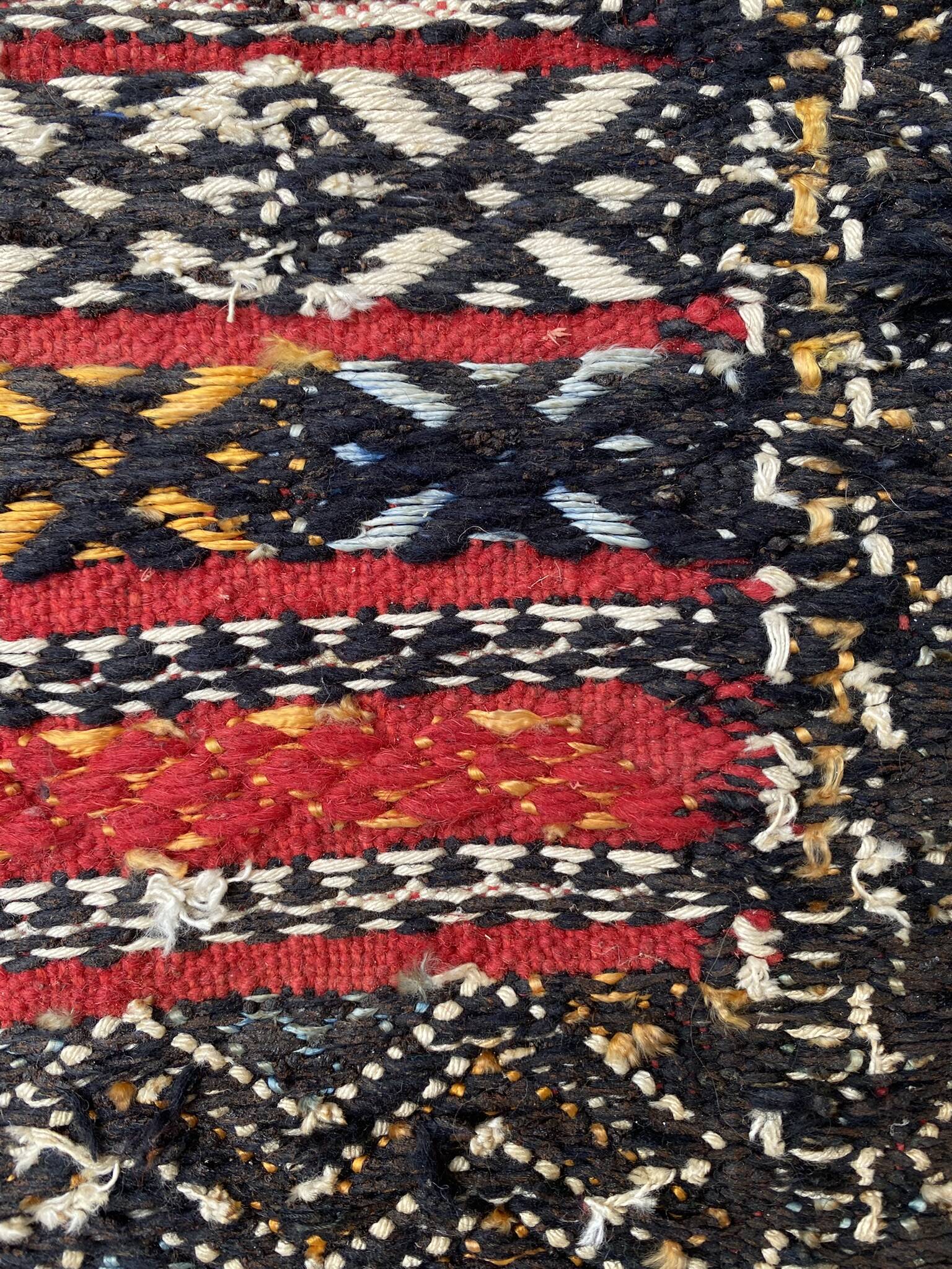Handwoven Berber Kilim rug, wall hanging.
