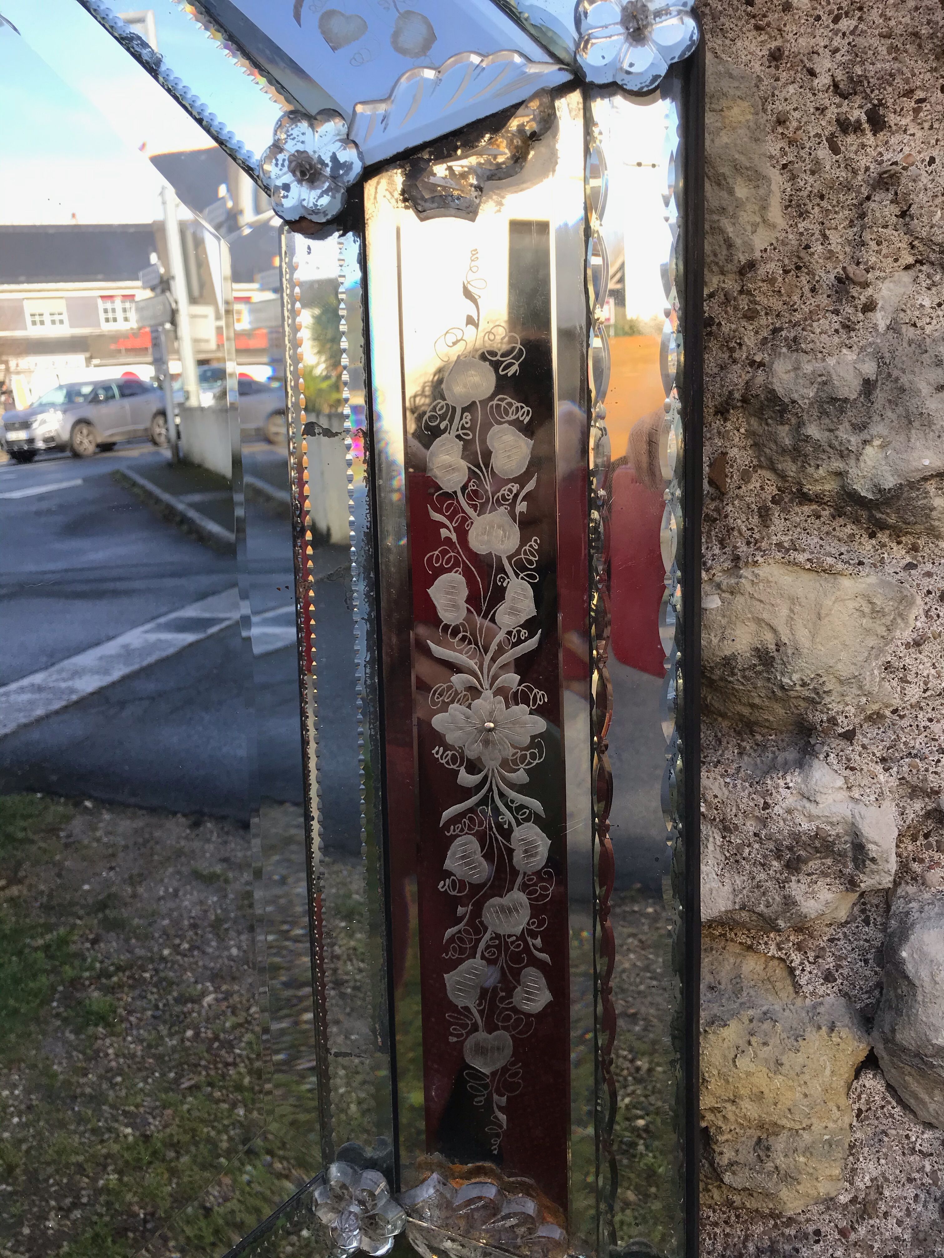 Venetian mirror XIXth 120 x 74 cm