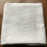 Tablecloth and 12 linen towels marked AA
