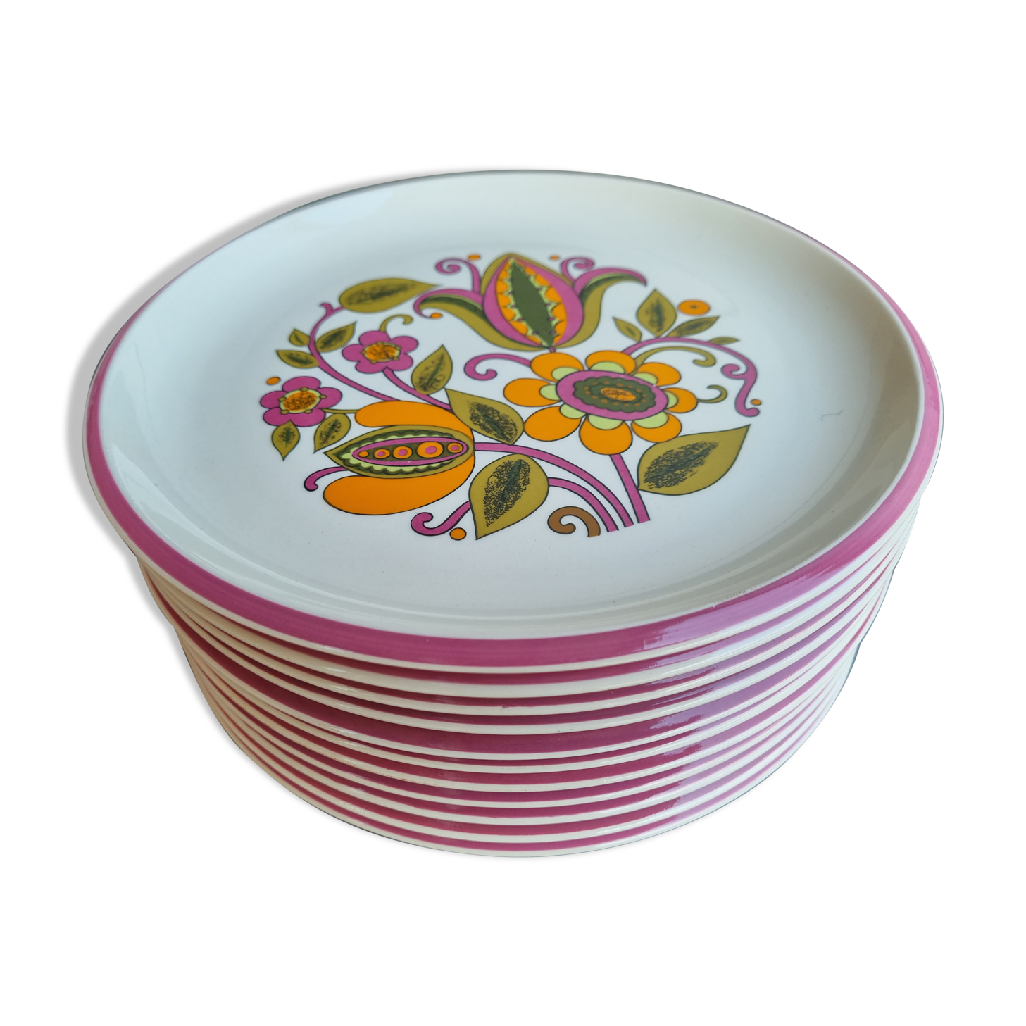 Plates Boch Belgium 'Bali' 70s Vintage