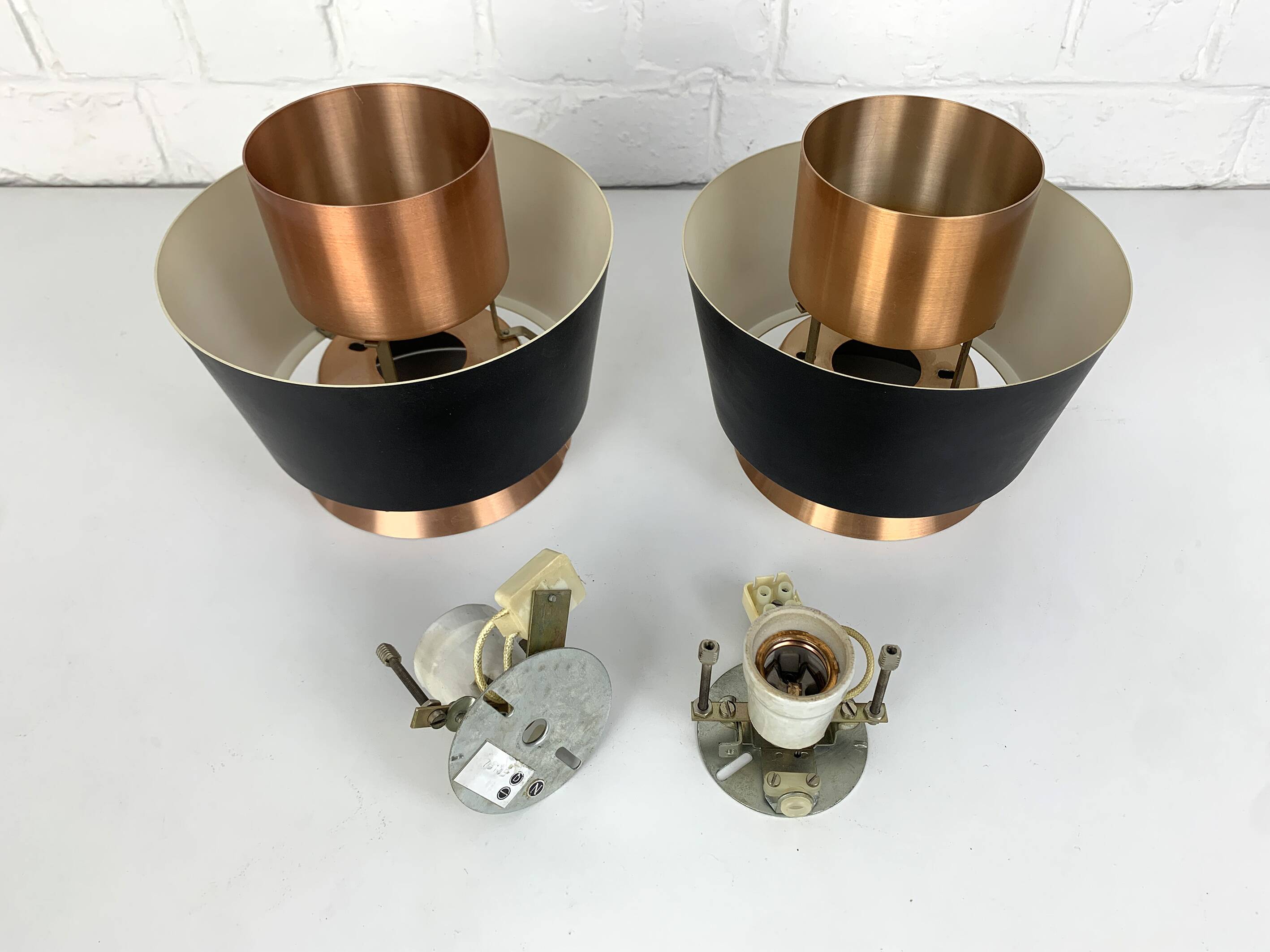 Pair of Tivoli Jørn Utzon ceiling lights for Nordisk Solar Denmark, 1950-60s