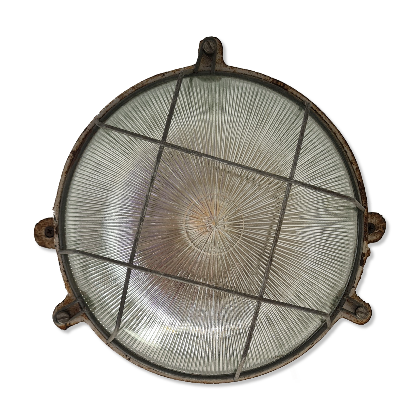 Cast iron porthole wall lamp by TH
