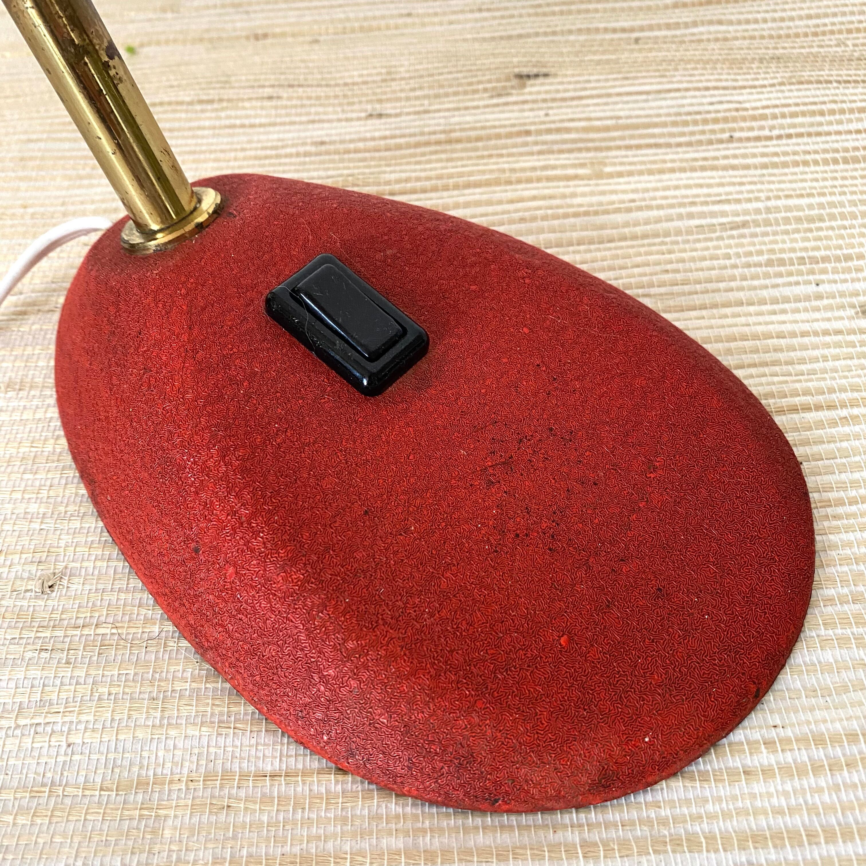 Desk lamp with flexible brass arm, 1950s