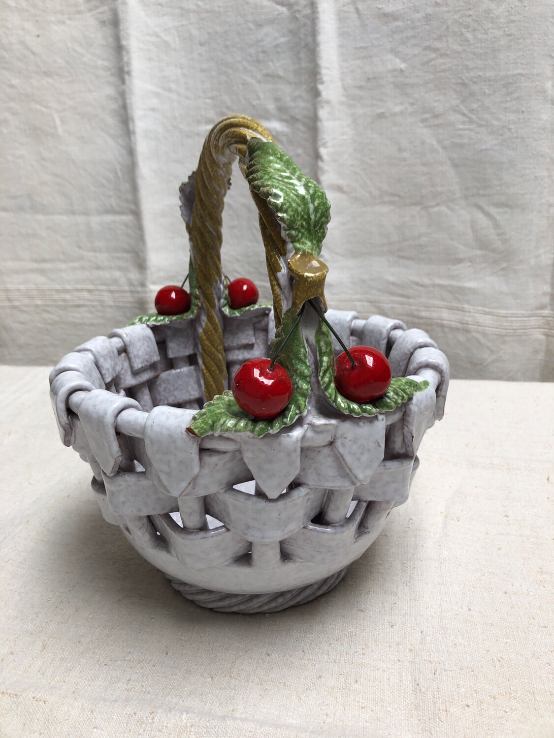 Cherry earthenware basket