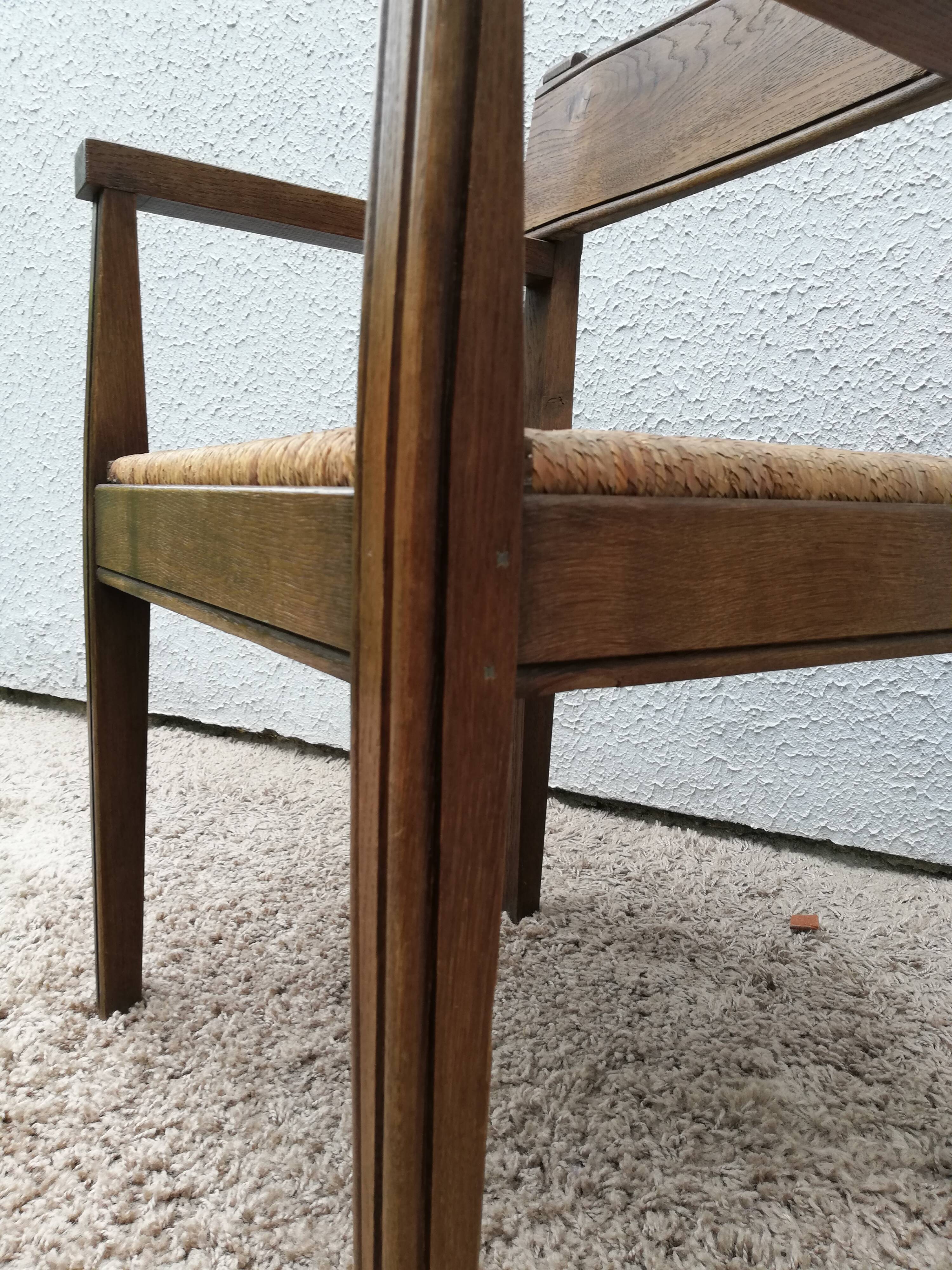 Suite of four mulched table chairs
