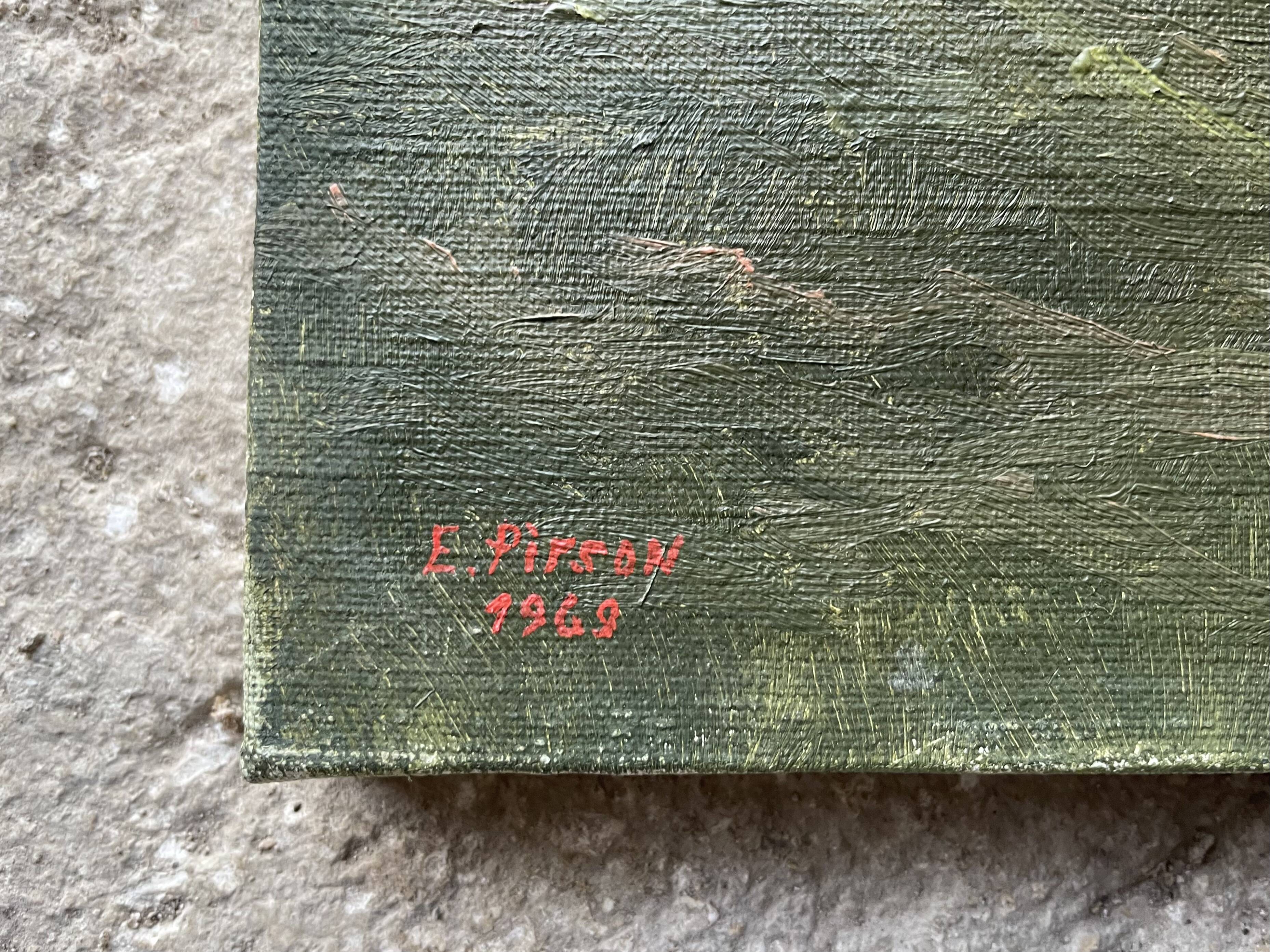 Painting, landscape signed E. Pirson 1969