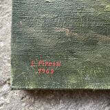 Painting, landscape signed E. Pirson 1969