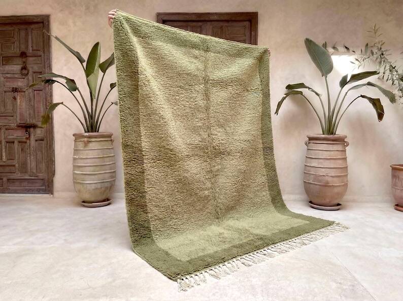 Tapis en laine pure fait main traditionnelle taille 1,5/3,5 m