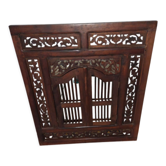Mirror with shutters carved Indonesian