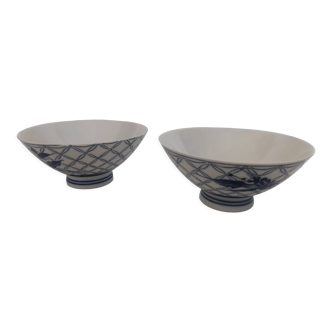 Set of 2 Asian-style porcelain bowls