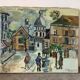 Scene de Montmartre, huile sur toile signée