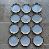 12 assiettes à dessert en porcelaine Saint-Amand