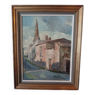 Oil painting on cardboard signed René S Ruffel