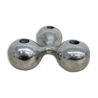 Mid-century design atomic aluminium candle stick ball shaped , 1970s