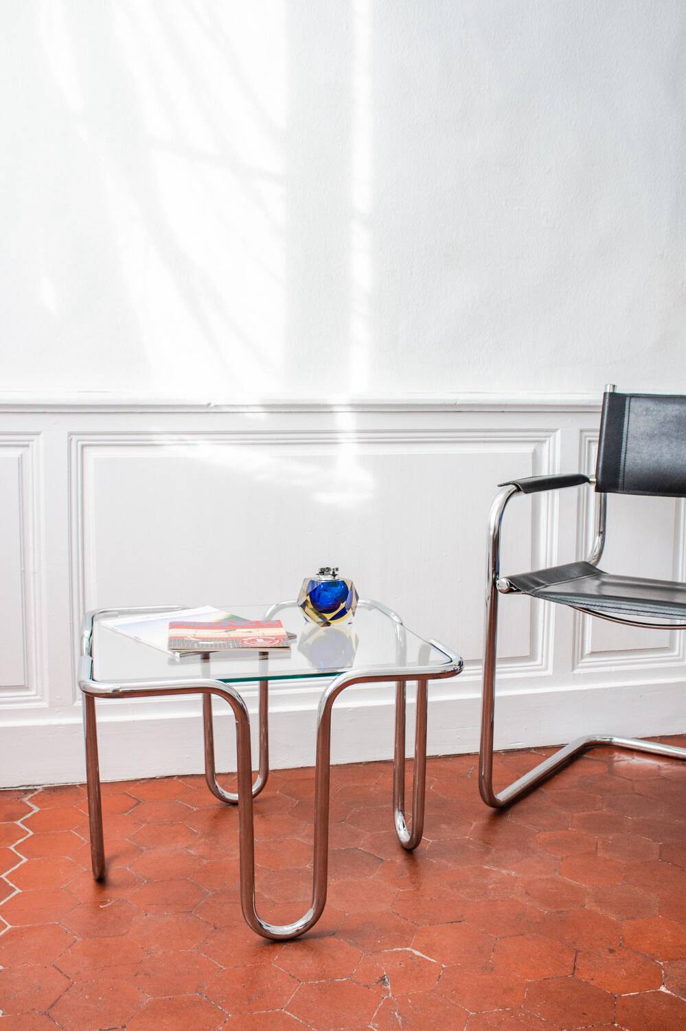 Chrome and glass coffee table by Ezio Didone, Italy, 1970s