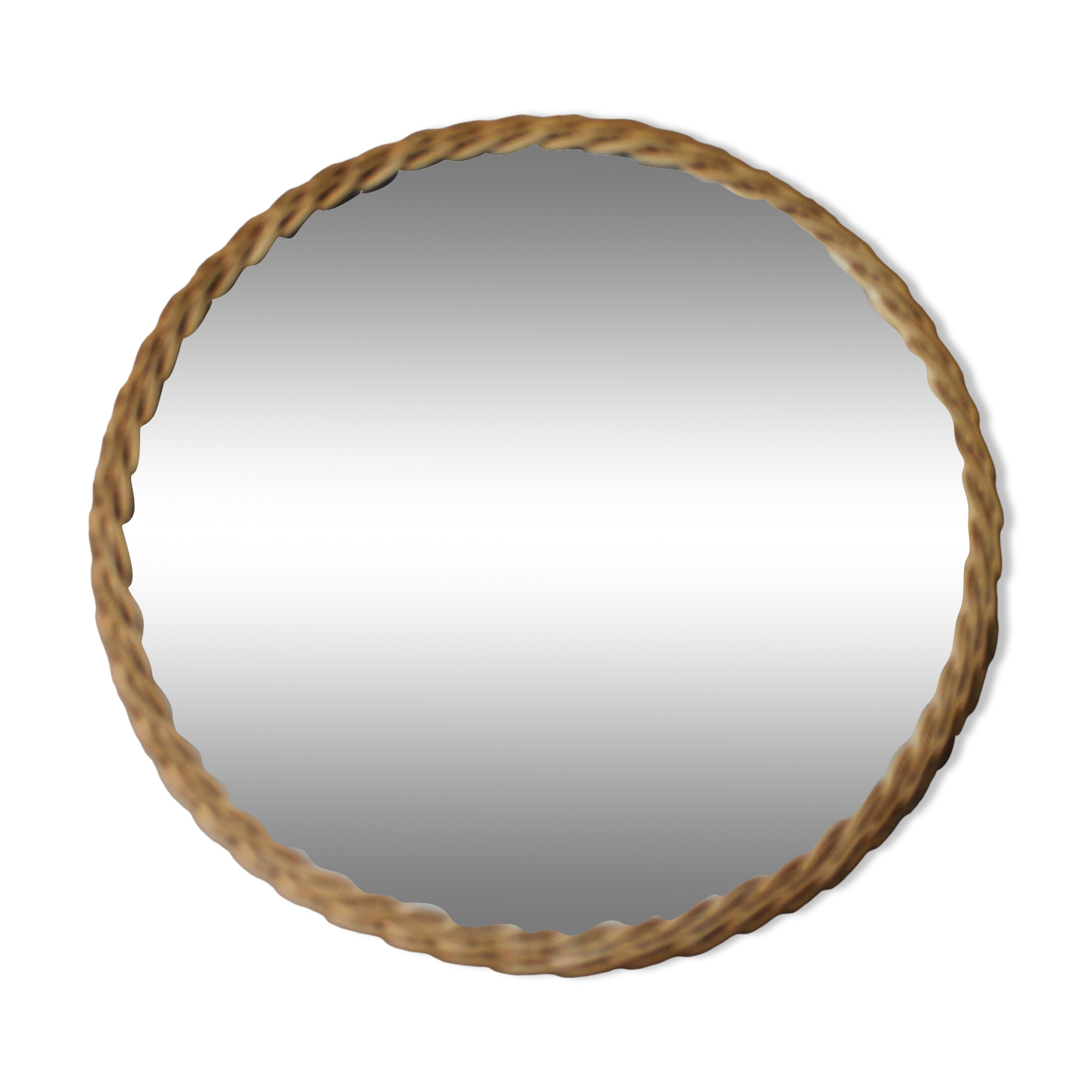 Vintage rattan mirror 28cm