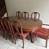 Extendable oval rosewood table + 8 chairs – Hong Chinese Furniture