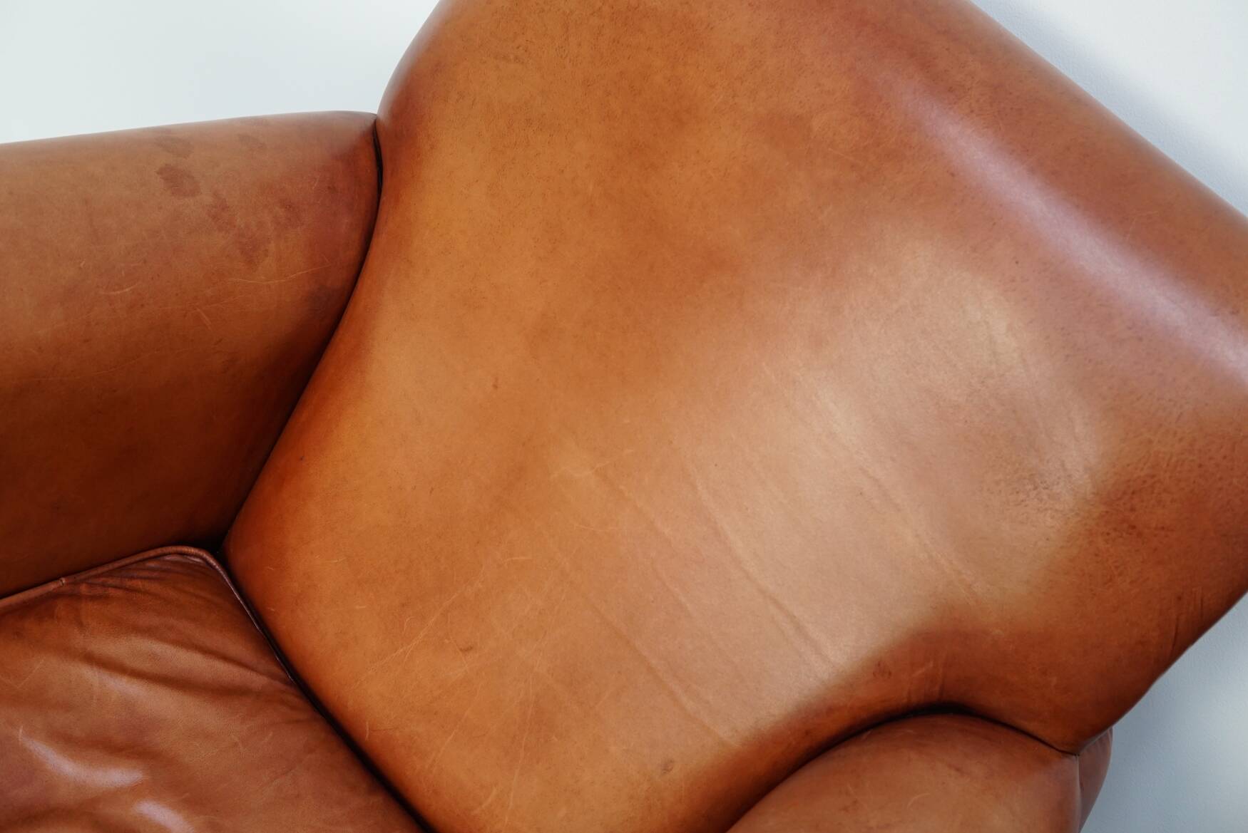 Vintage Dutch Cognac-Coloured Leather Club Chairs, Set of 2
