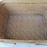 Small vintage basket suitcase wicker splices