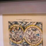 Engraving latin celestial map 1600