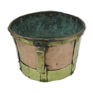 cache pot ancien en cuivre