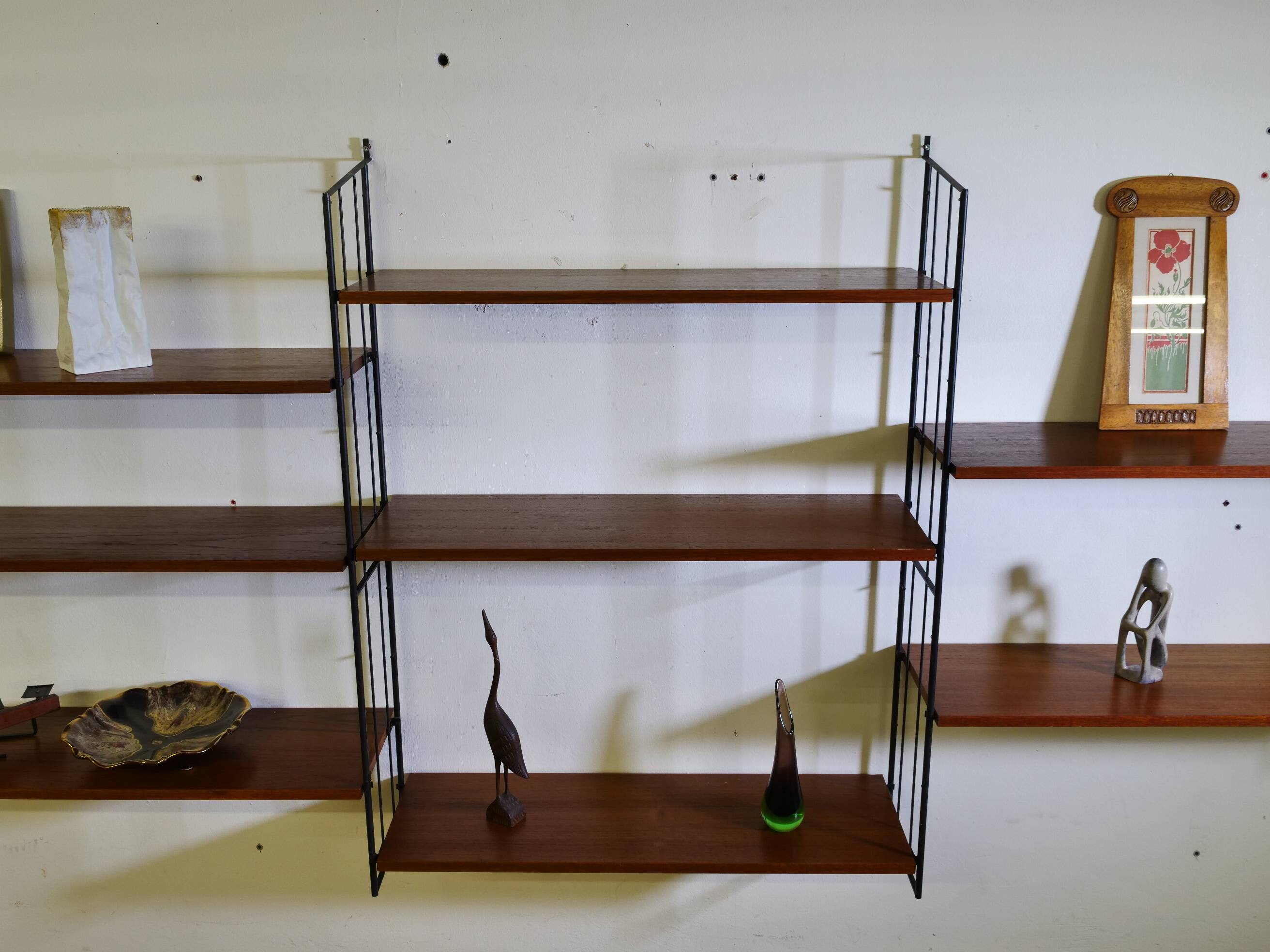 Modular teak storage unit in mid-century style, set of 12, 1960s.