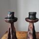 Pair of vintage brutalist candlesticks from the 1950s-60s