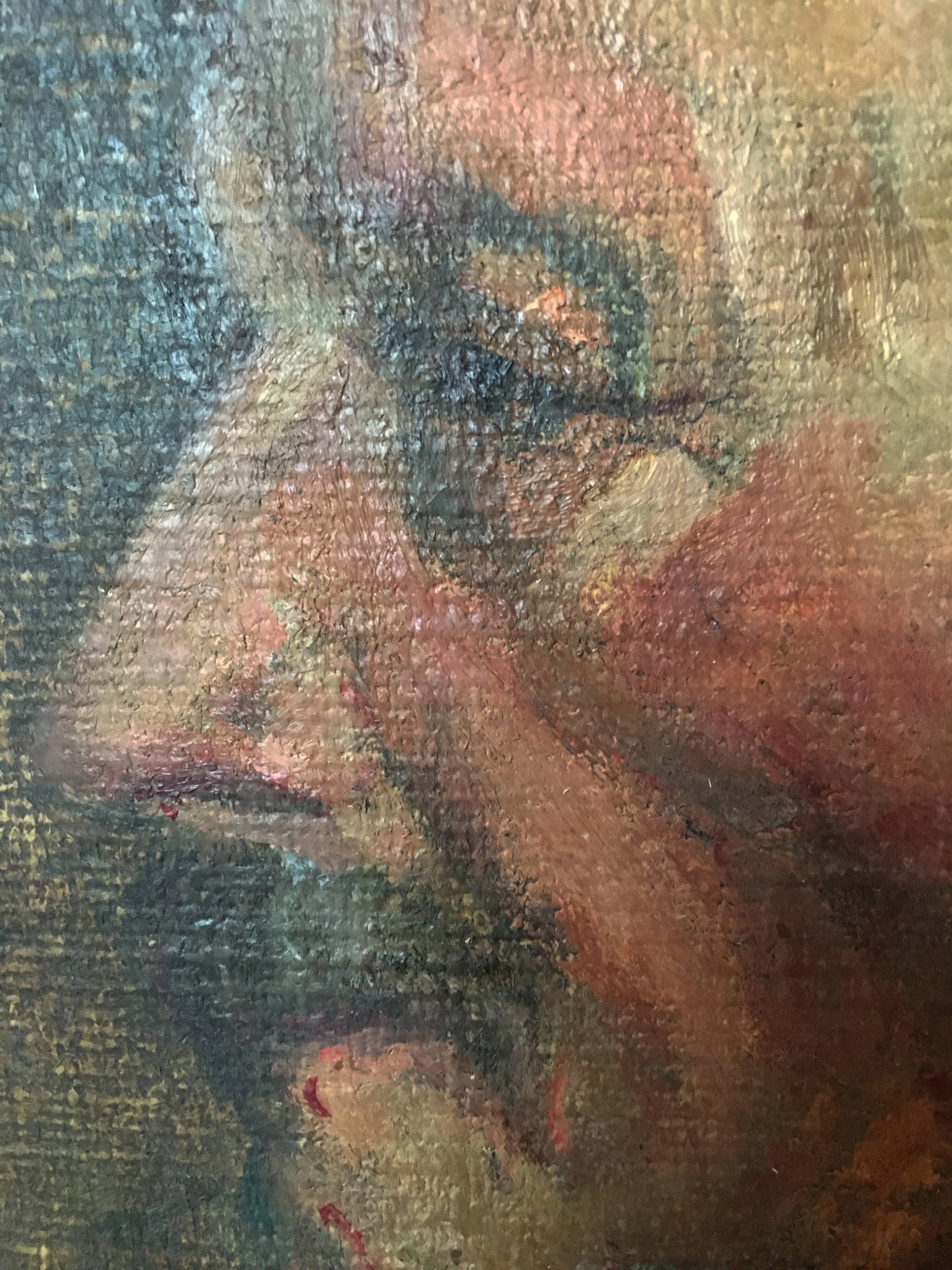 Painting "Impressionist Portrait" by Adrian Oscar Scheiterberg (1864-1910)