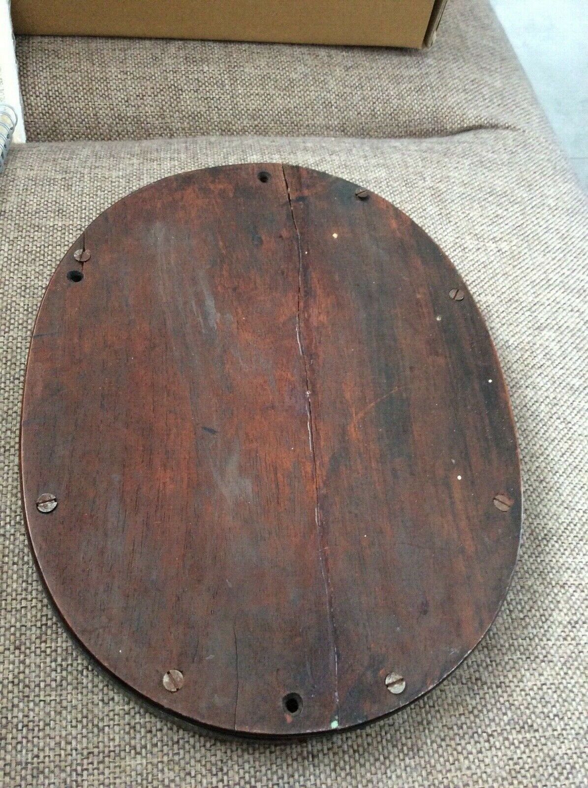 Bevelled mirror with wooden frame and mother-of-pearl 26.7 x 20.4 cm