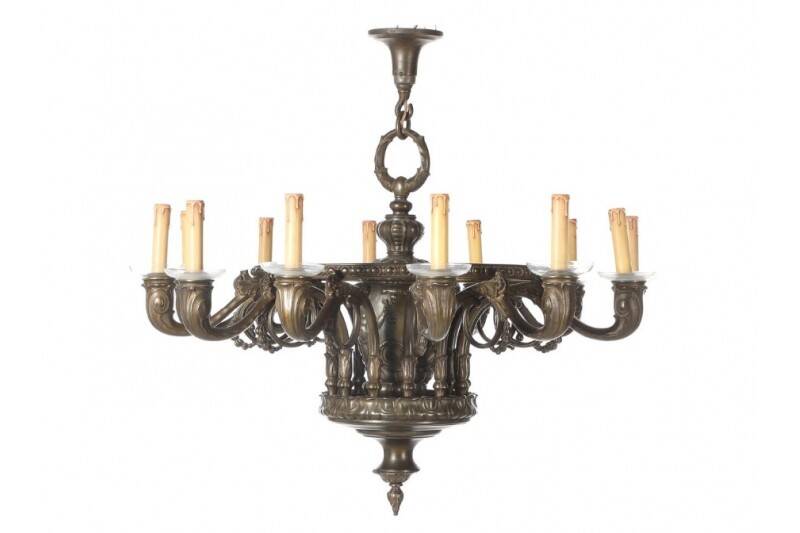 Twelve-arm chandelier, Northern Europe, circa 1900.