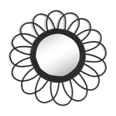 Small mirror in black rattan 35cm