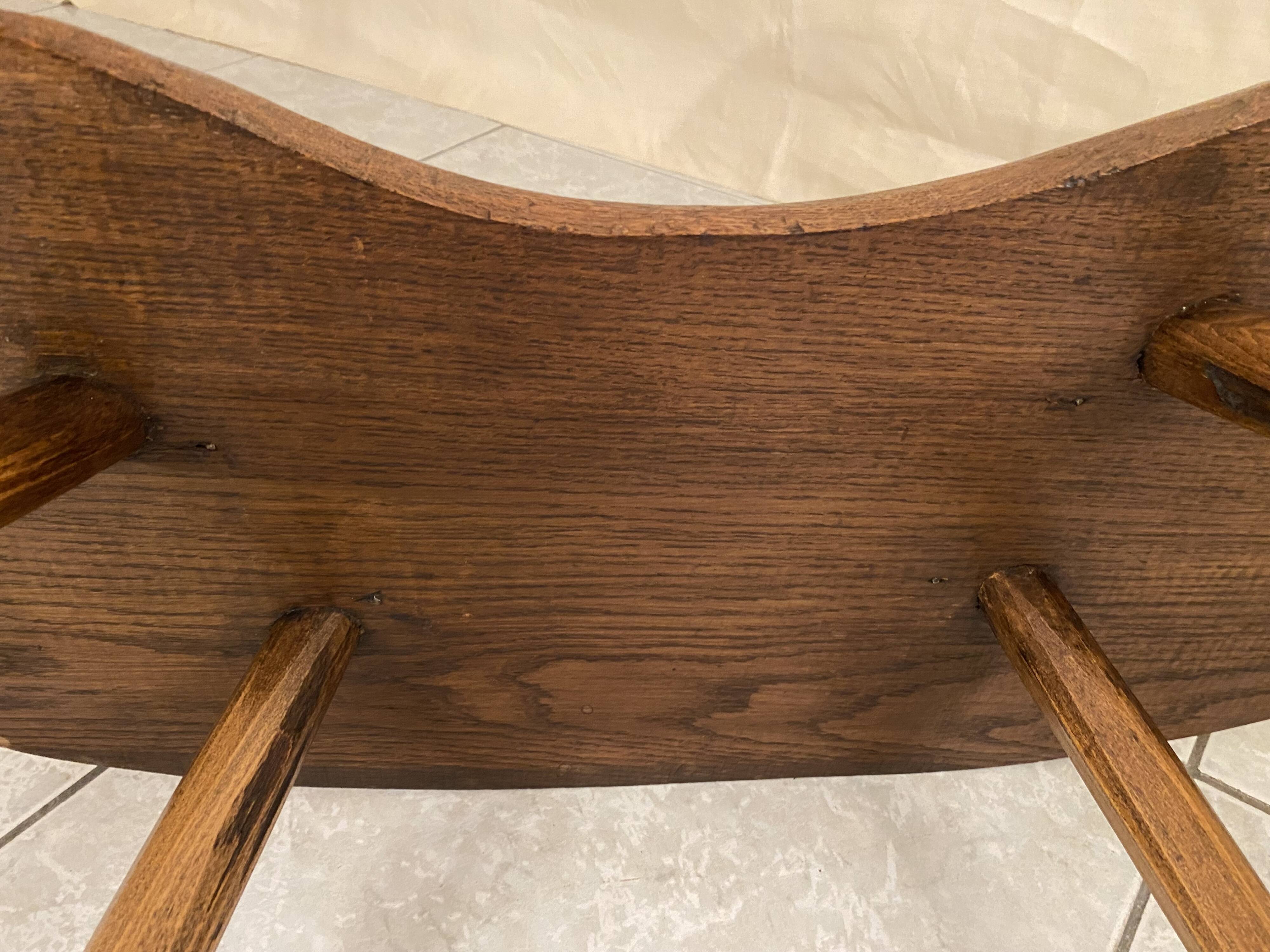 Small brutalist solid wood bench