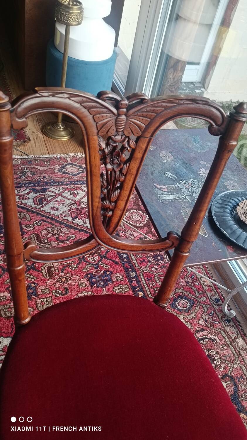 Rare chaise de chambre Napoléon III (1870/80), de style anglais