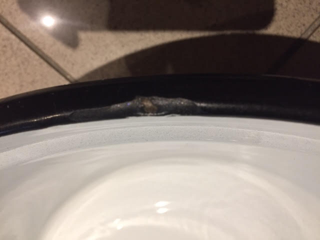 Japy enamelled old sheet basin