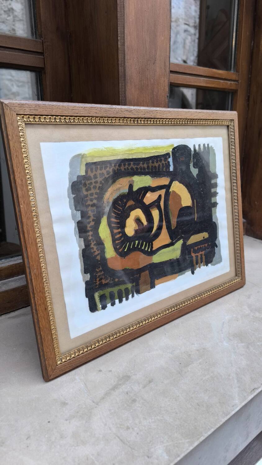 Oil on cardboard by Guy Rougon 1970