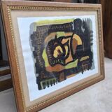 Oil on cardboard by Guy Rougon 1970
