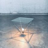 Cubist coffee table with lamp attributed to Max Sauze, France 1960s