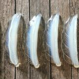 Opalescent glass leaf knife holder