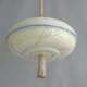 Art Deco rod pendant lamp with brass suspension and decorative glass shade