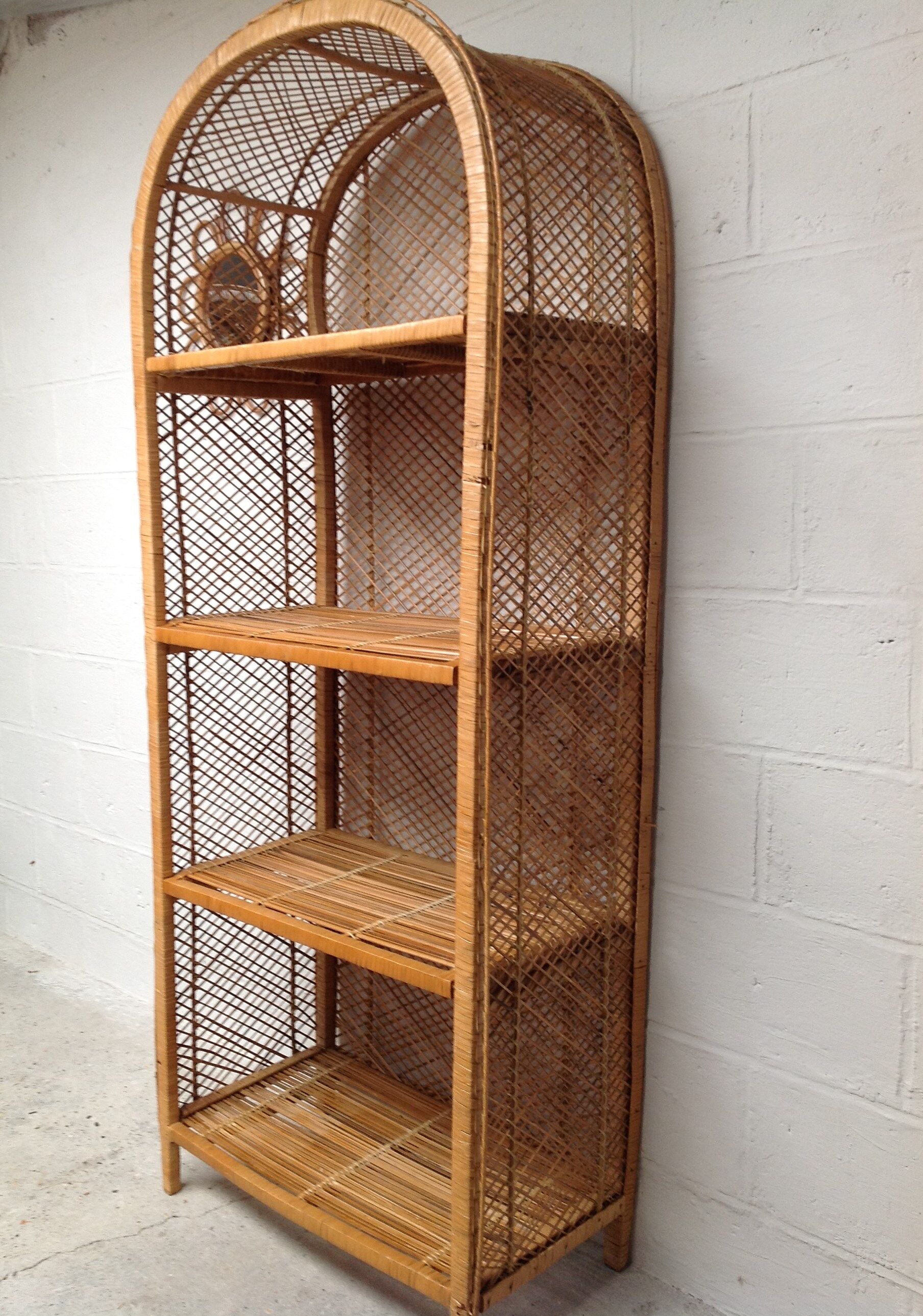 Vintage rattan library, 1970