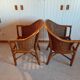 Set of 2 armchairs in adult varnished woven rattan