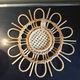 Sun mirror / vintage rattan wood flower