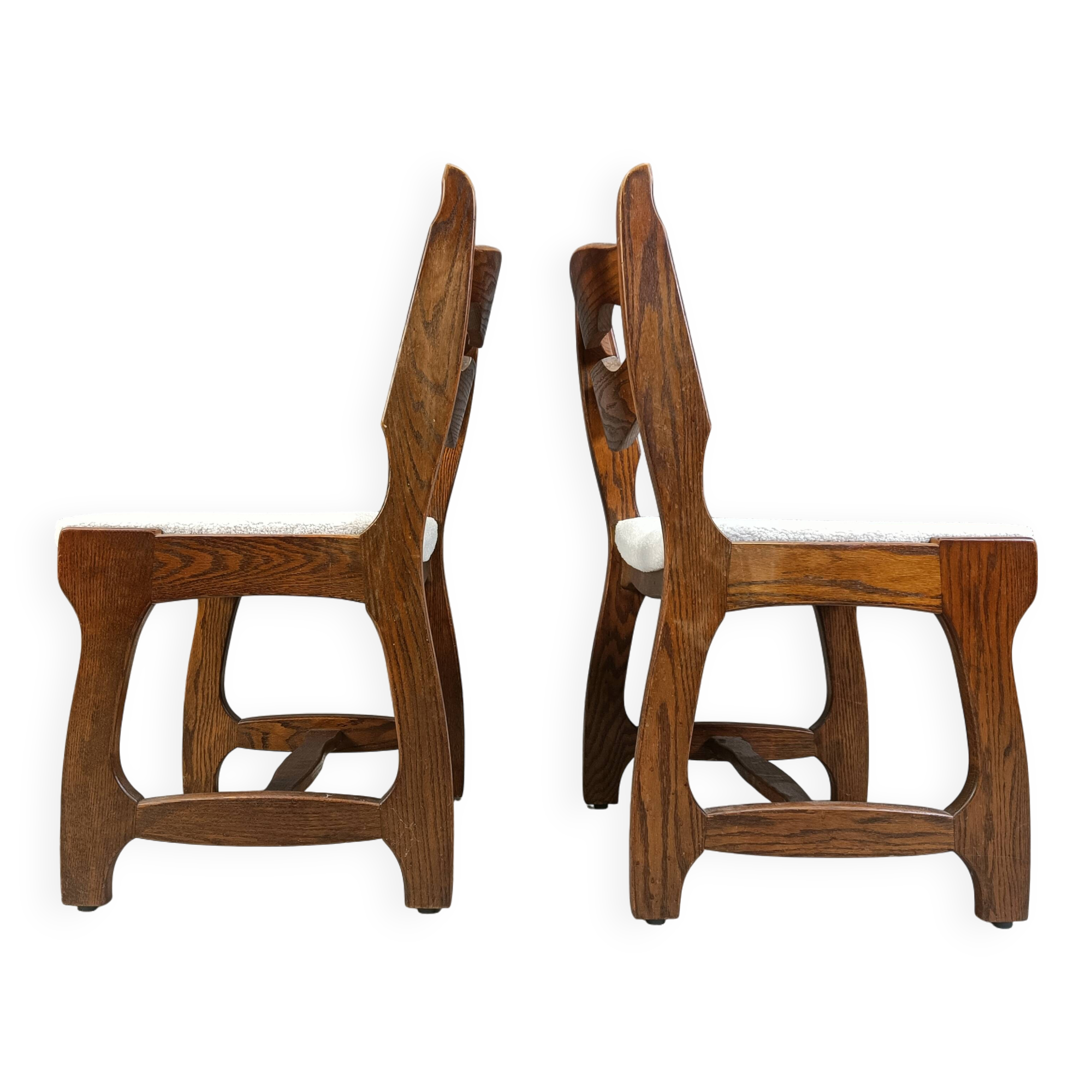 Set of 6 brutalist dining chairs, 1970s