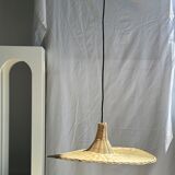 Small suspension, rattan luminaire in hat shape D:60cm