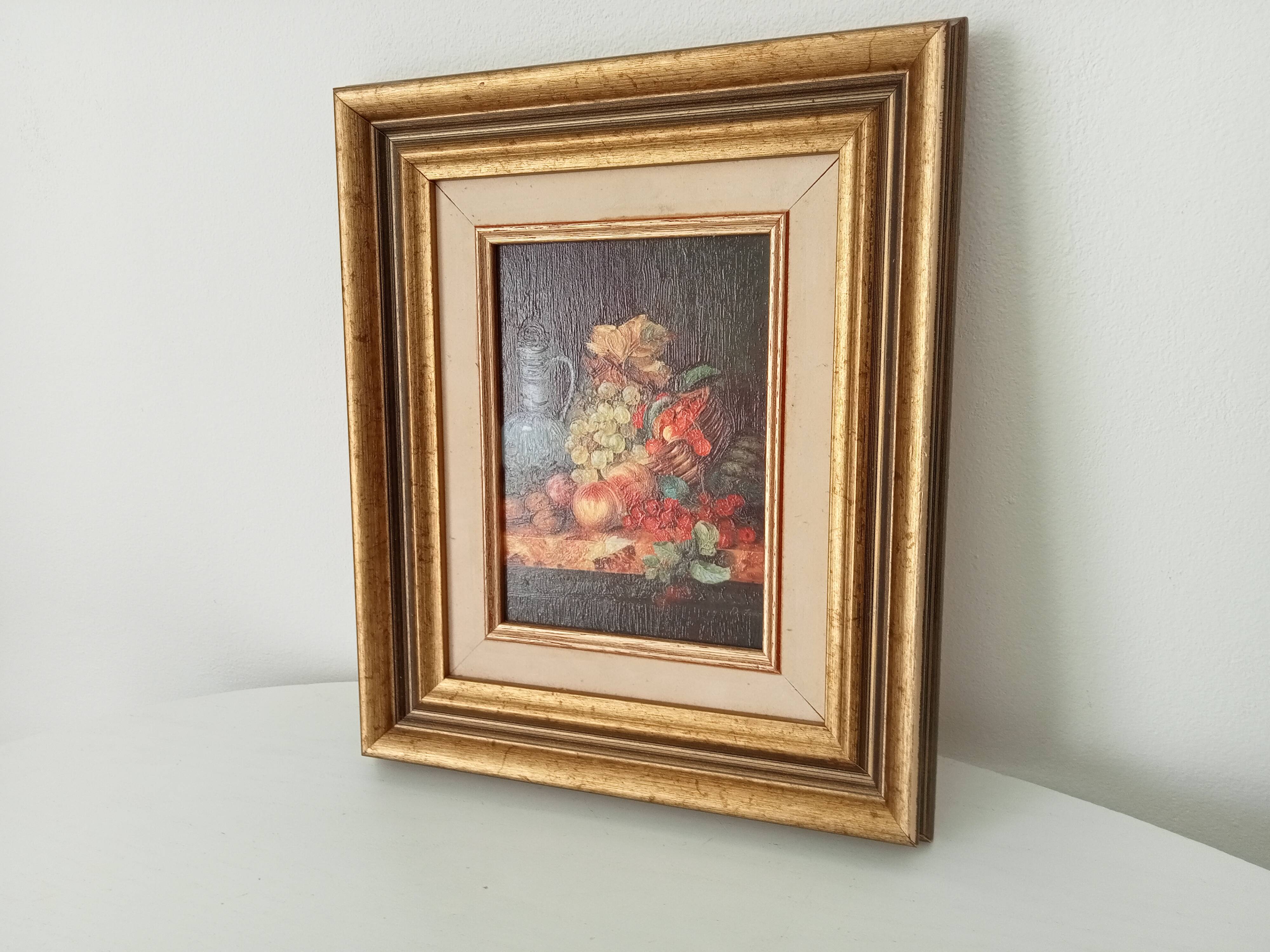 Tableau Petit format peinture à l'huile sur carton nature morte