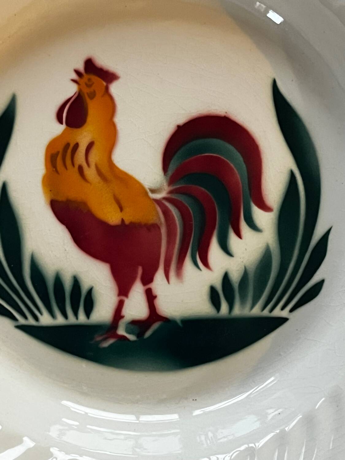 Antique Serving Dish – L’Amandinoise – Rooster Decoration
