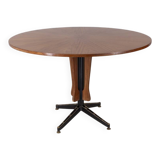Vintage wooden round table from 1960s designed by Carlo Ratti for Lissoni