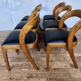 Set of 6 Baumann Gondola bistro chairs in curved wood