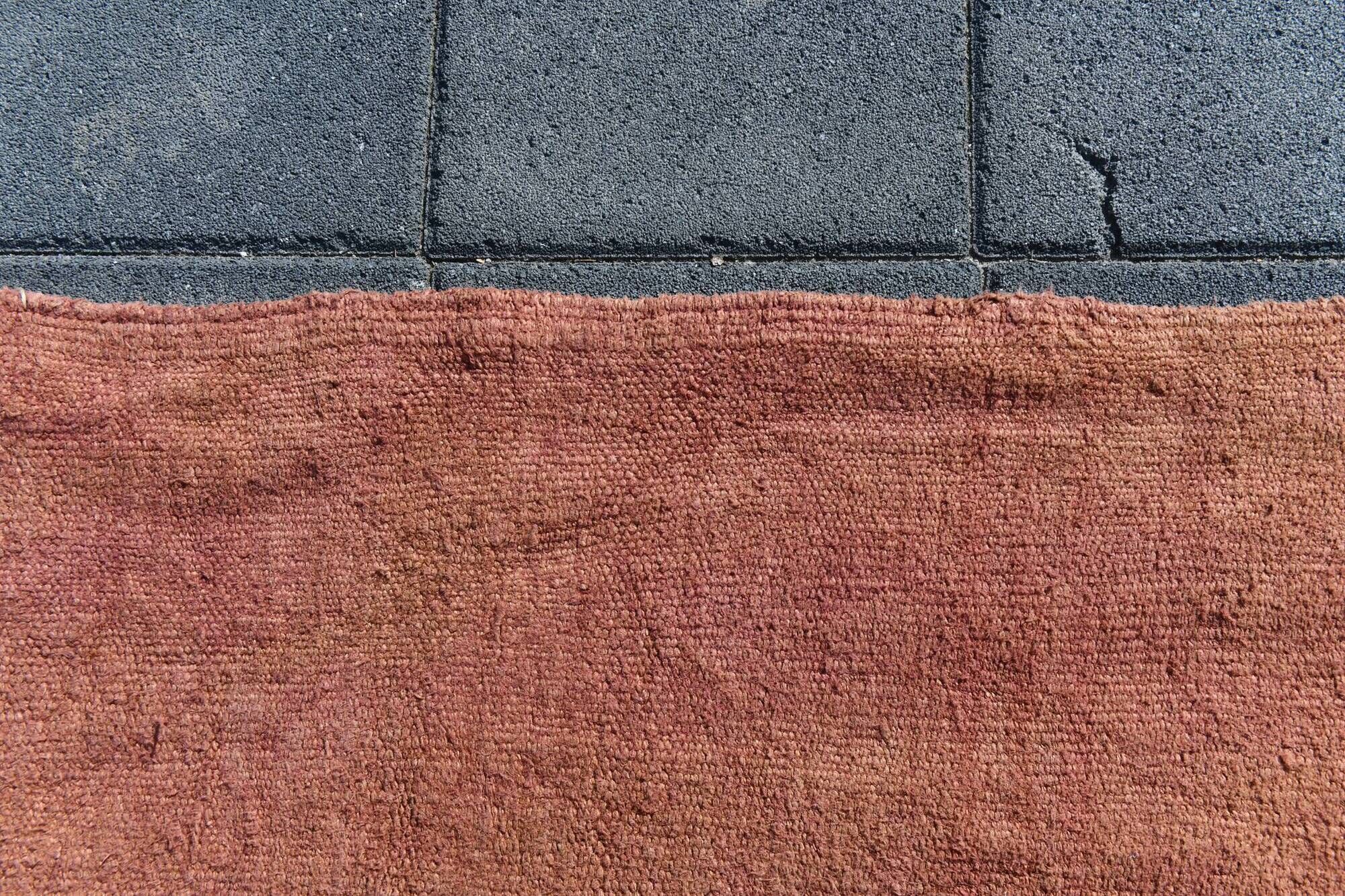6x9 Turkish Vintage Kilim Rug, Terracotta Hand-Woven Minimalist Carpet